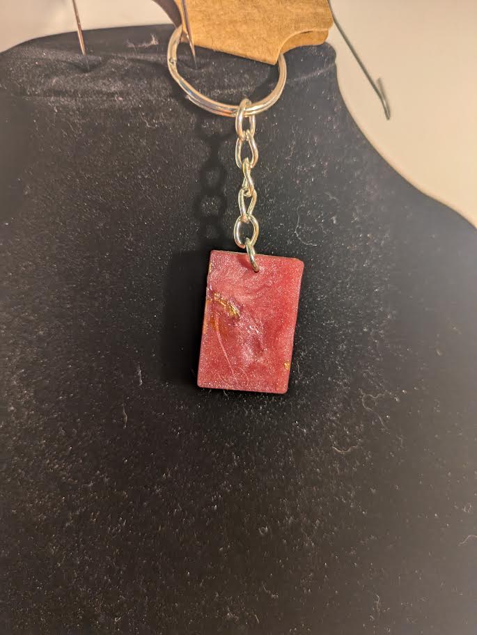 Pink Rectangle Keychain