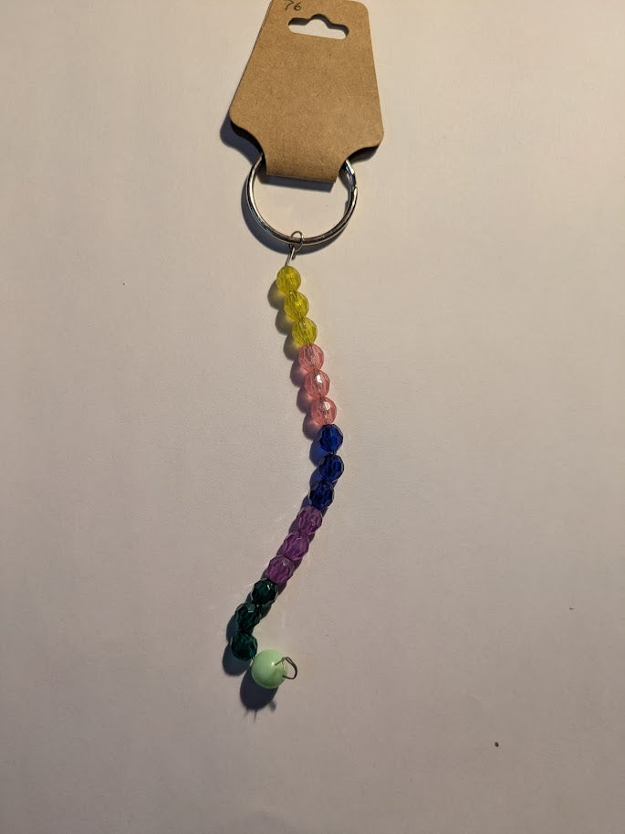 Rainbow beaded Keychain