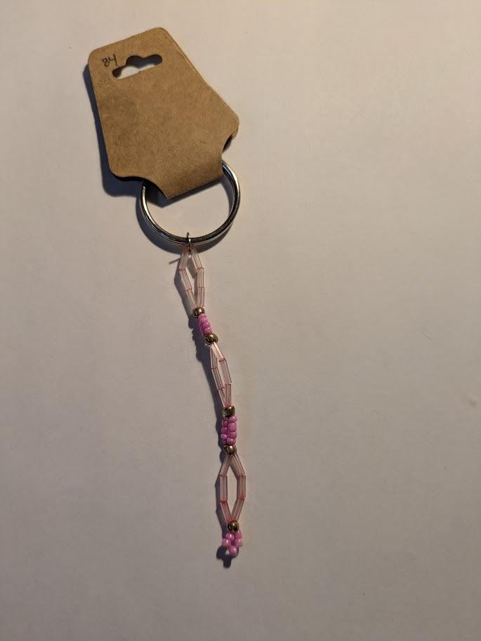 Pink double loop Keychain