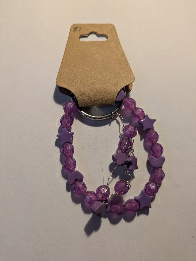 Light purple beaded keychain and braclet