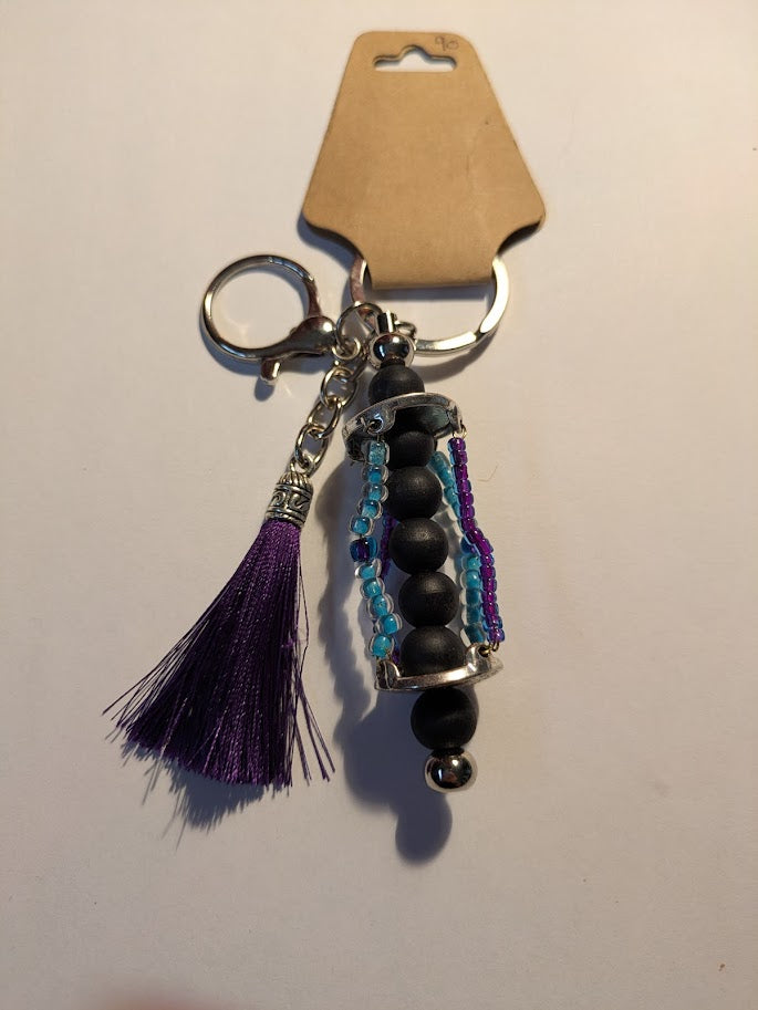 Double clip Hourglass Keychain