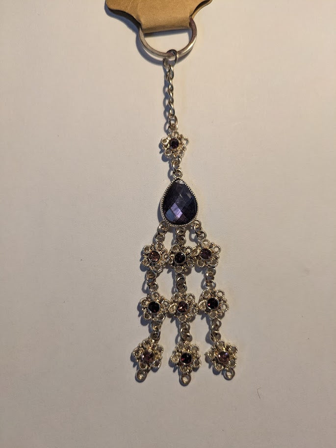 Pretty purple silver keychain