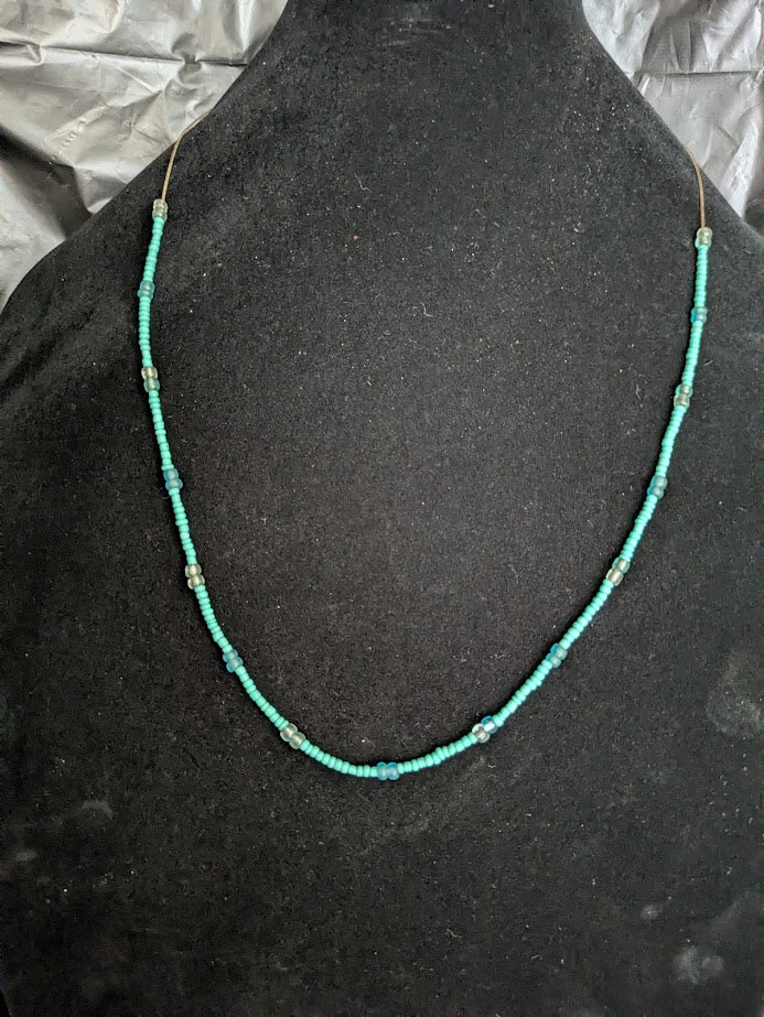 Blue beaded necklace