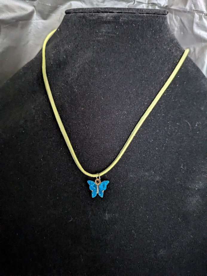 Yellow Green cord blue butterfly