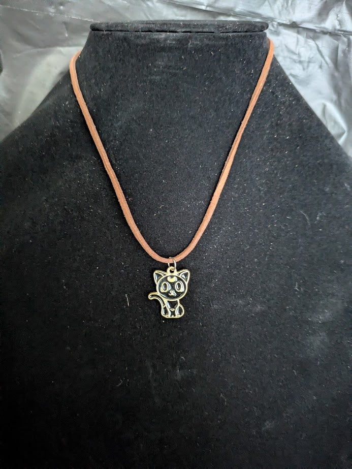 Brown corded with black cat