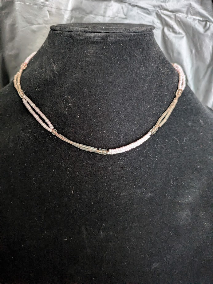 Pink double beaded Necklace