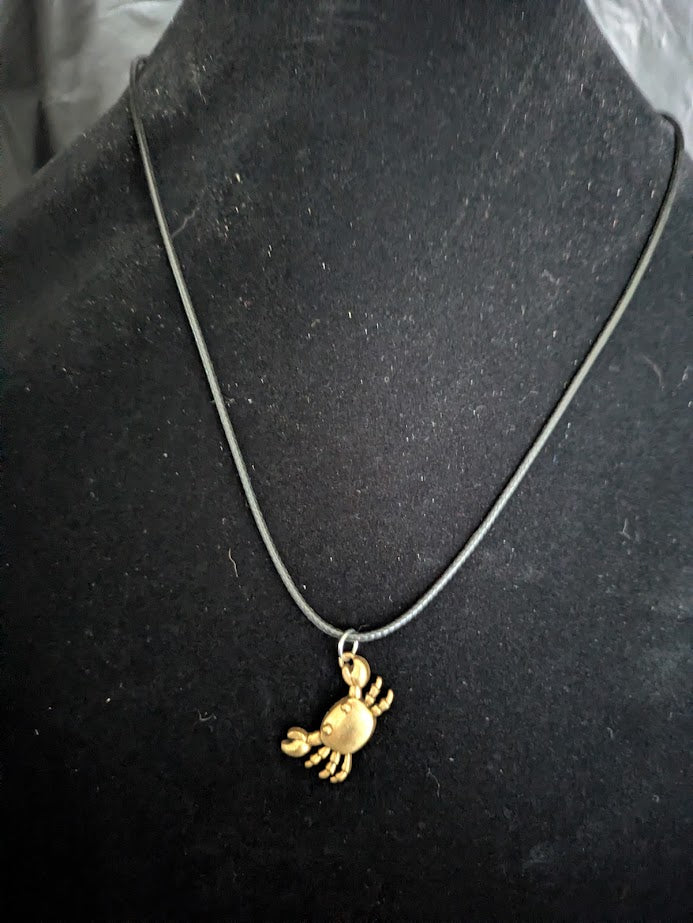 Black Cord Gold Crab