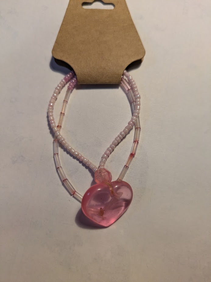 Pink Bead Stone Heart