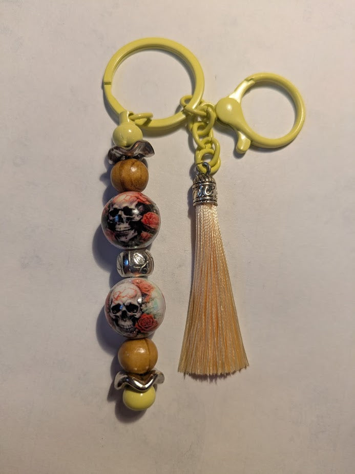 Double Clip Yellow Skills w/Brown Pearls