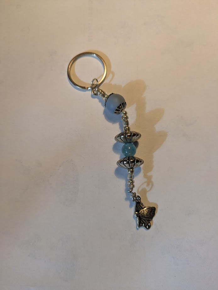 Light Blue Silver Butterfly