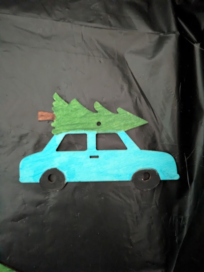 Tree & Car Light Blue