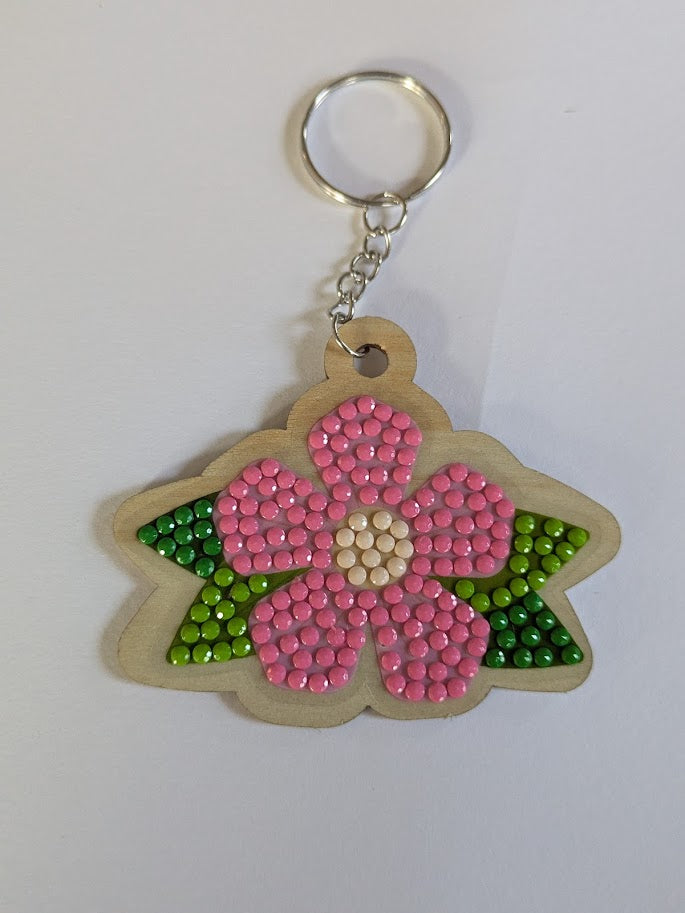 Flower diamond keychain