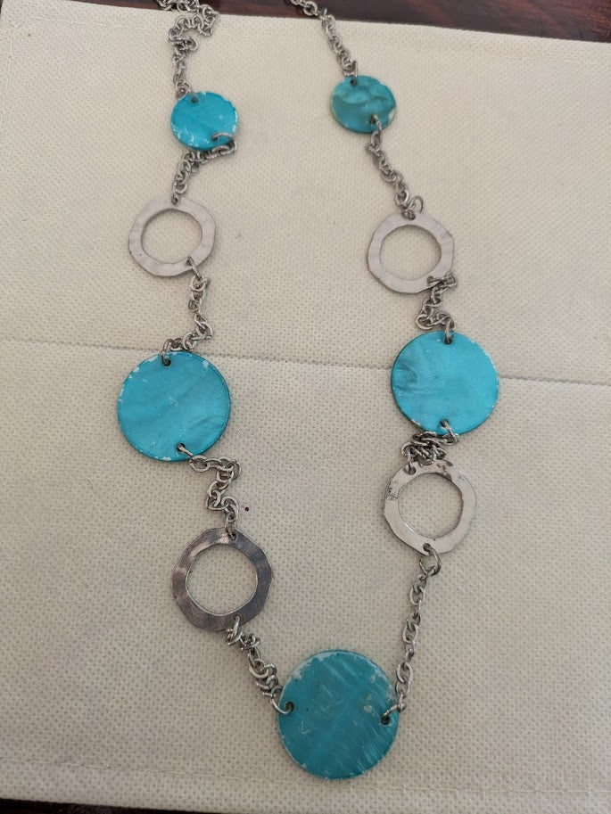 Blue And Silver Circle necklace