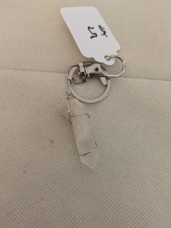White Crystal Keychain