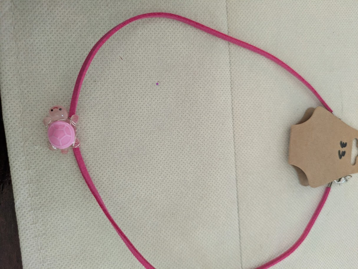 Pink Turtle Necklace