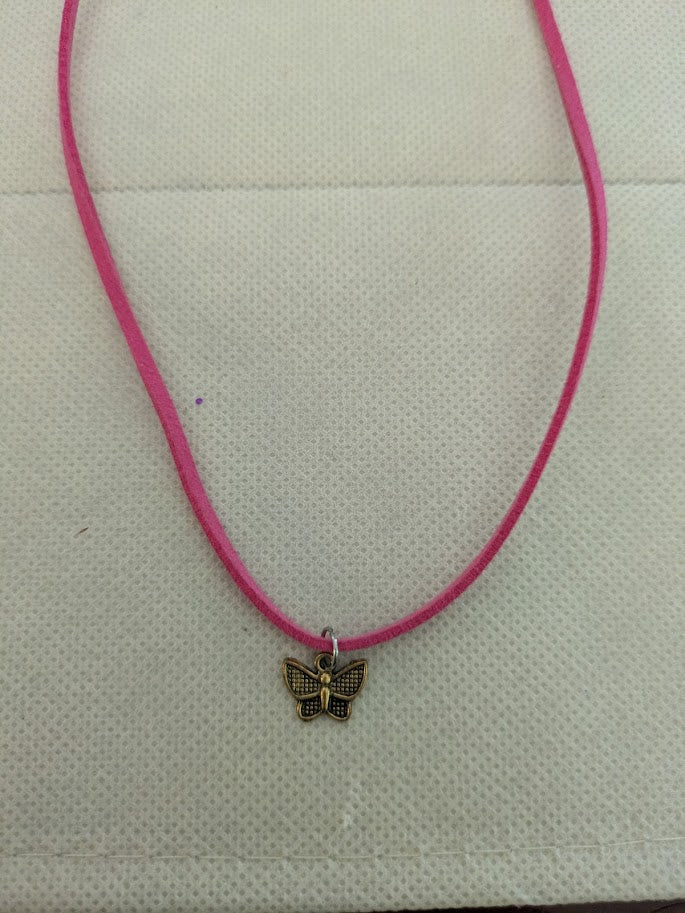 Pink With Gold Butterfly