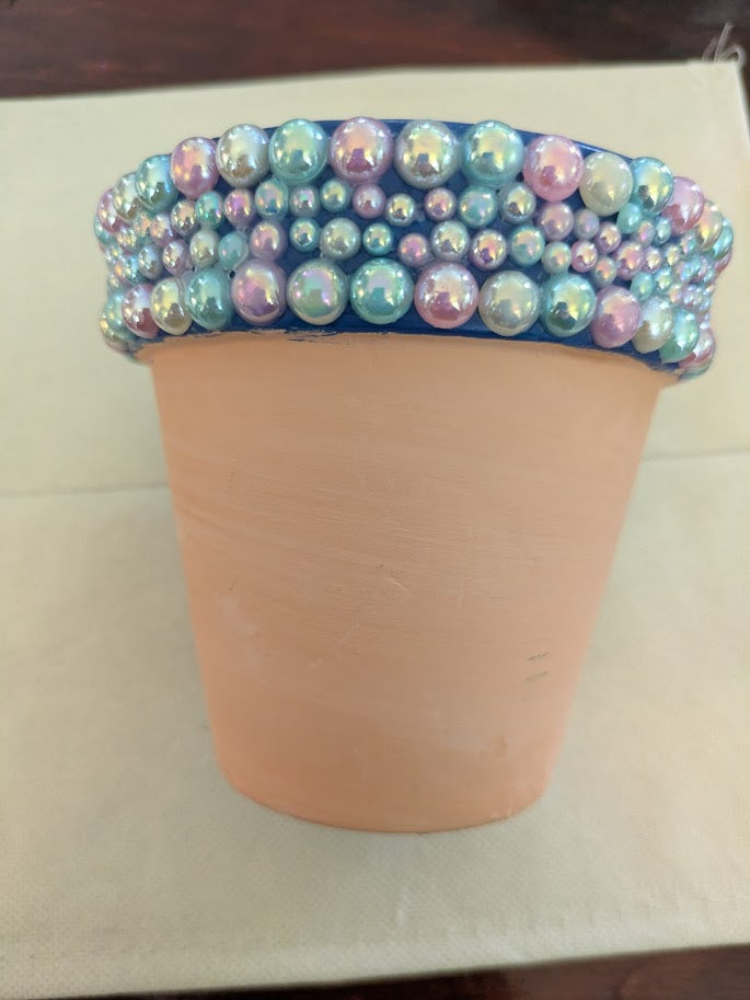 Flower Pot with Multi color Bubble Beads
