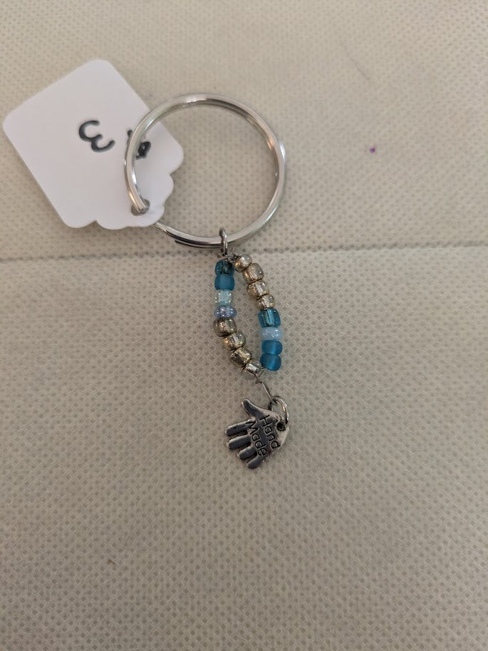 Blue Circle Handmade Keychain