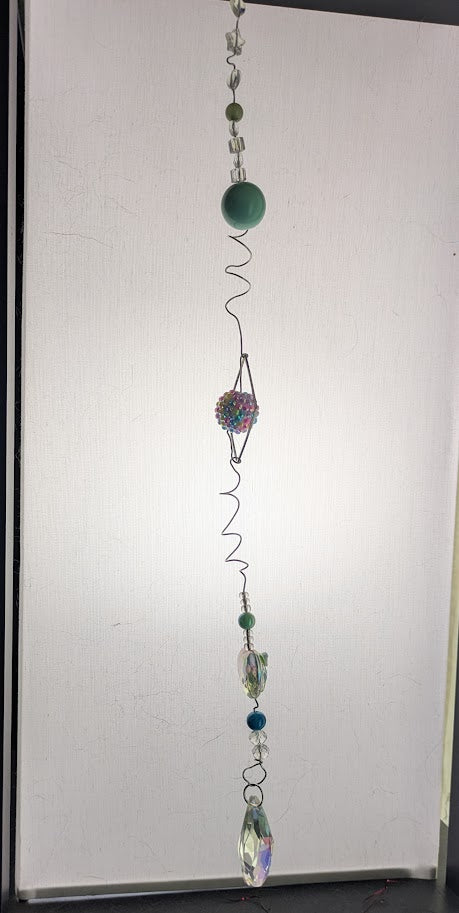 Pink blue with flower suncatcher