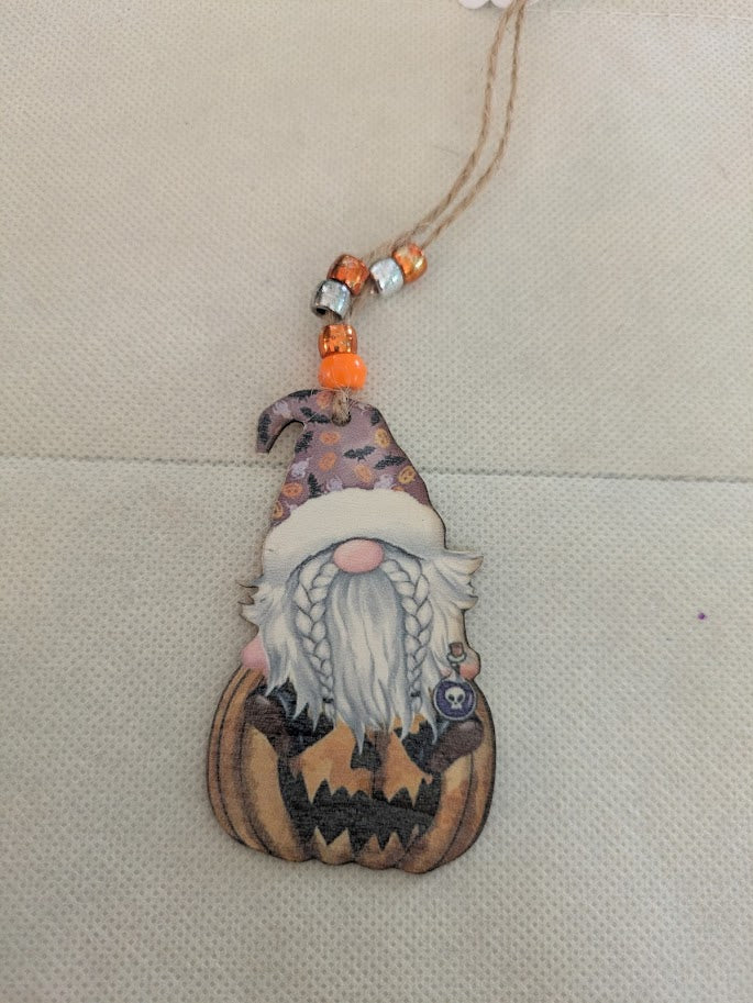 Gnome Jackolantern Orange and Sliver