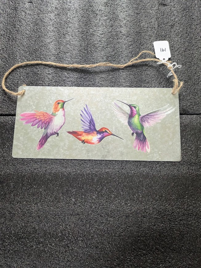 Metal Sign Hummingbirds