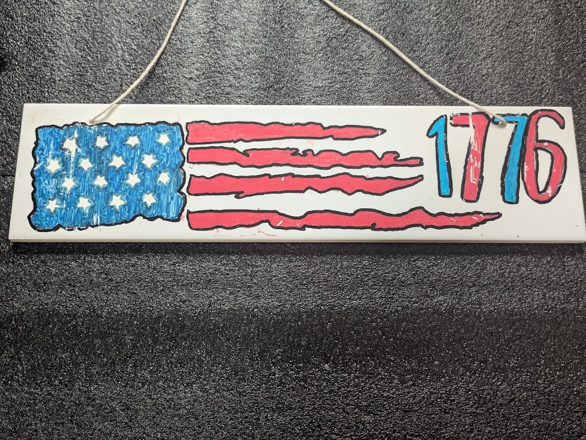 Ceramic Sign 1776 Flag